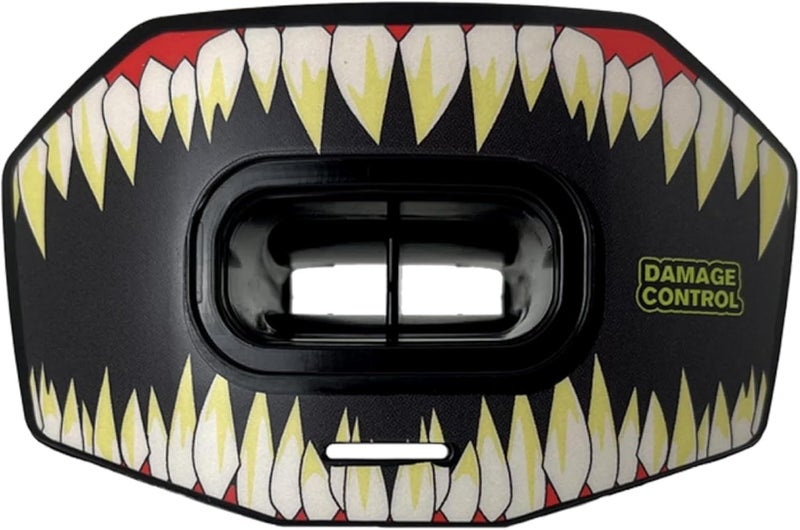 DAMAGE CONTROL Youth Football Mouth Guard – Breathable No Boil Mouthpiece, Protects Lips & Teeth, Works with Braces, Includes Helmet Strap – Sports Gear & Accessories (Symbite) - Image 1